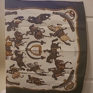 Rare Hermes Reprise green scarf silk scarf